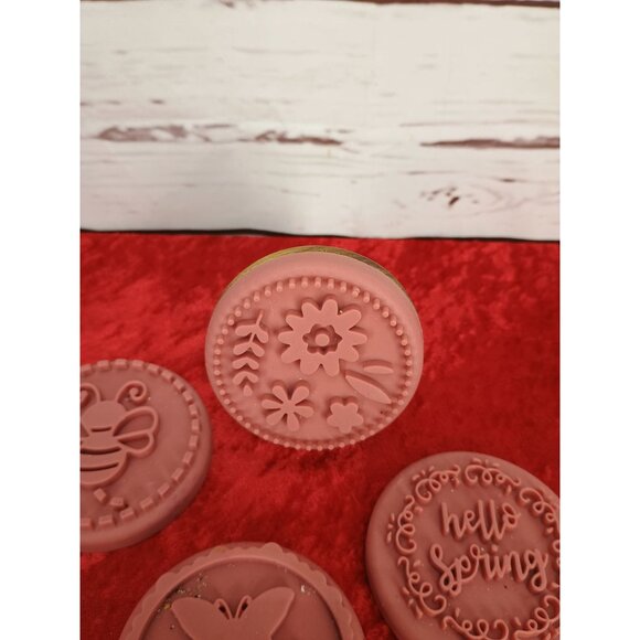 William Sonoma aSpring-Themed Silicone & Wood Cookie Stamp Set - Picture 4 of 8